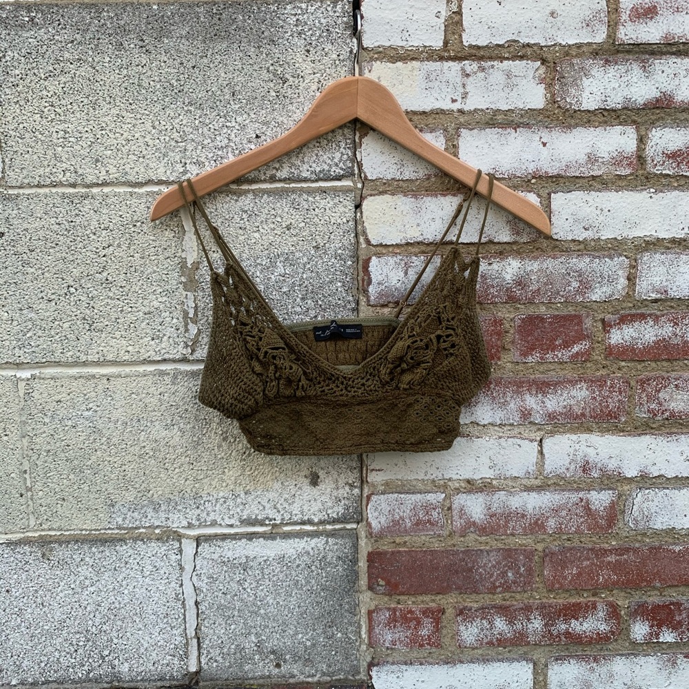 UO Green Crochet Bralette